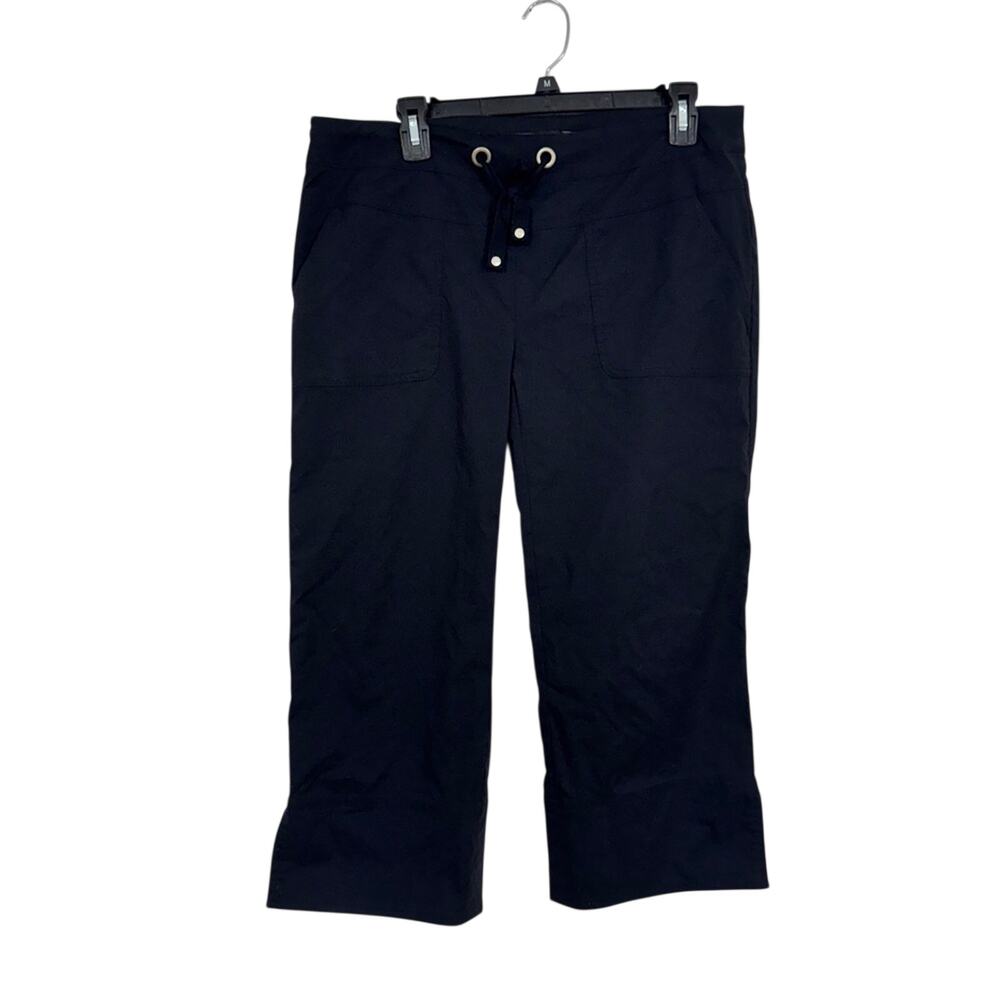 Prana Black Wide Leg Cropped Hiking Pants Womens L Casual Outdoors Gorpcore